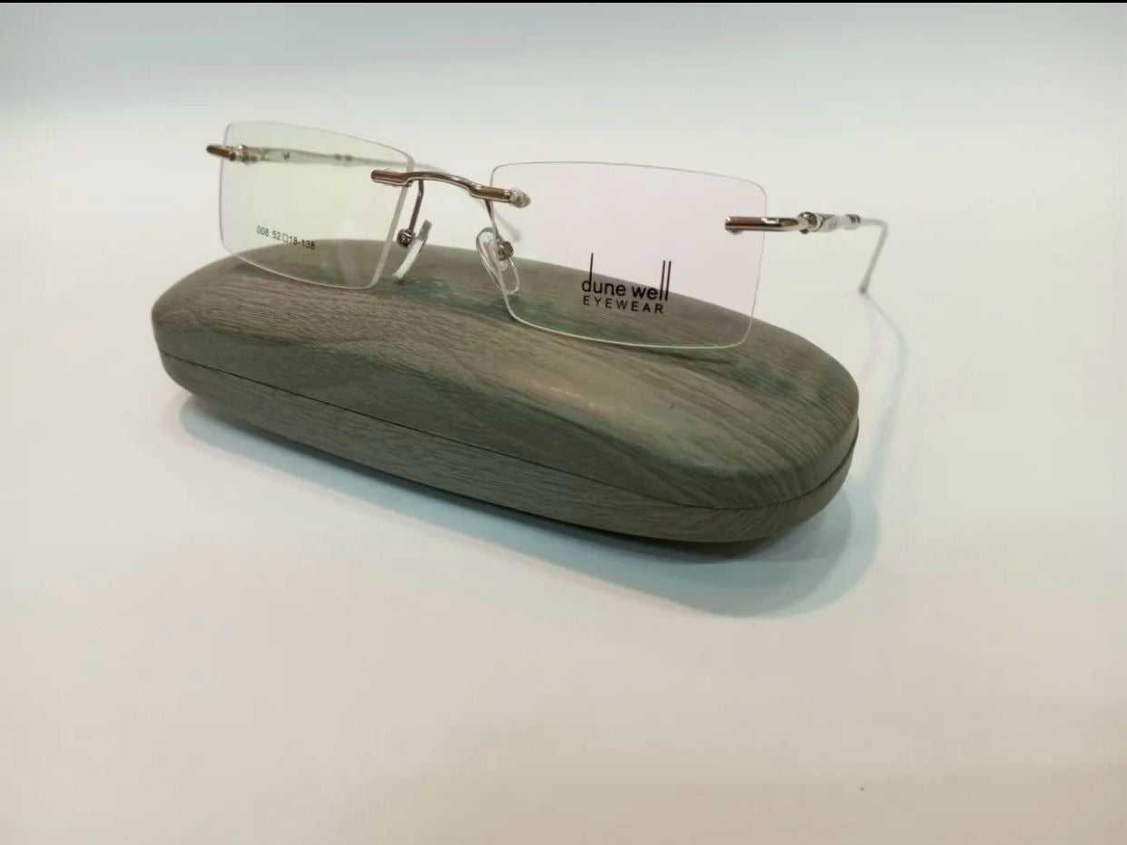 rimless glasses three peice aluminum full flexible side 180 degree spring best quality