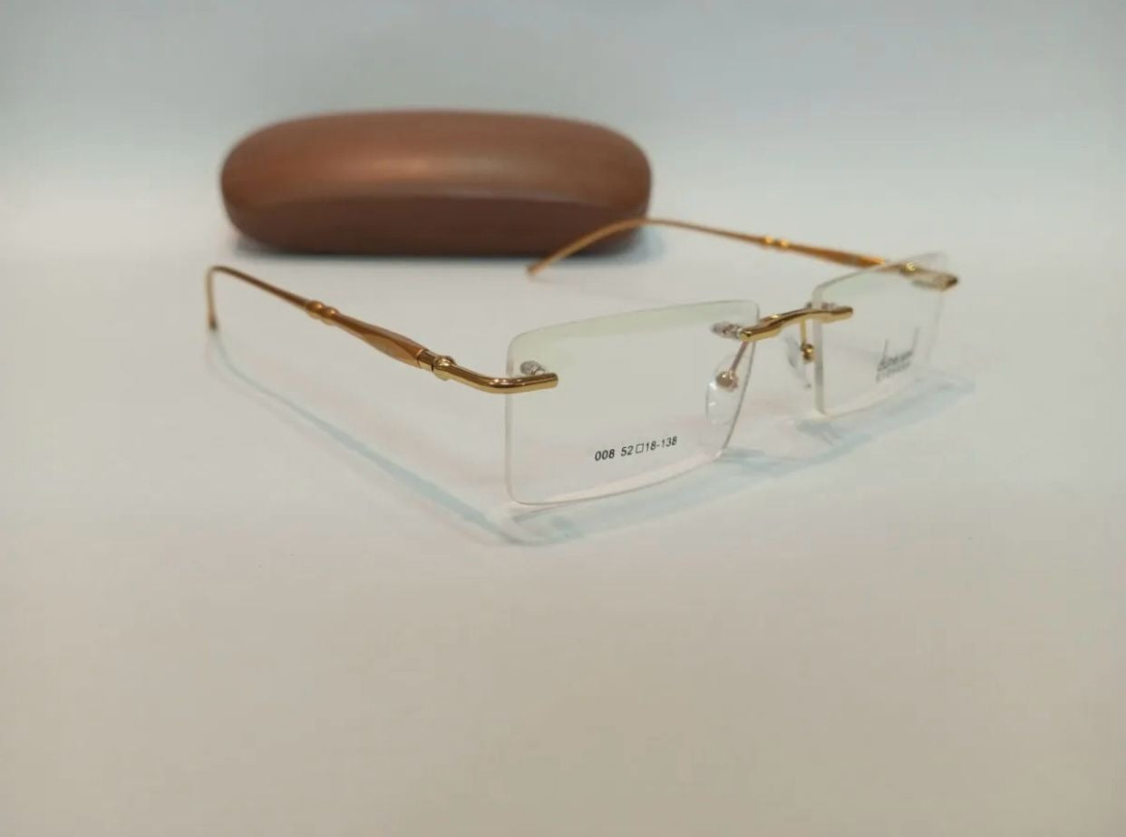 rimless glasses three peice aluminum full flexible side 180 degree spring best quality
