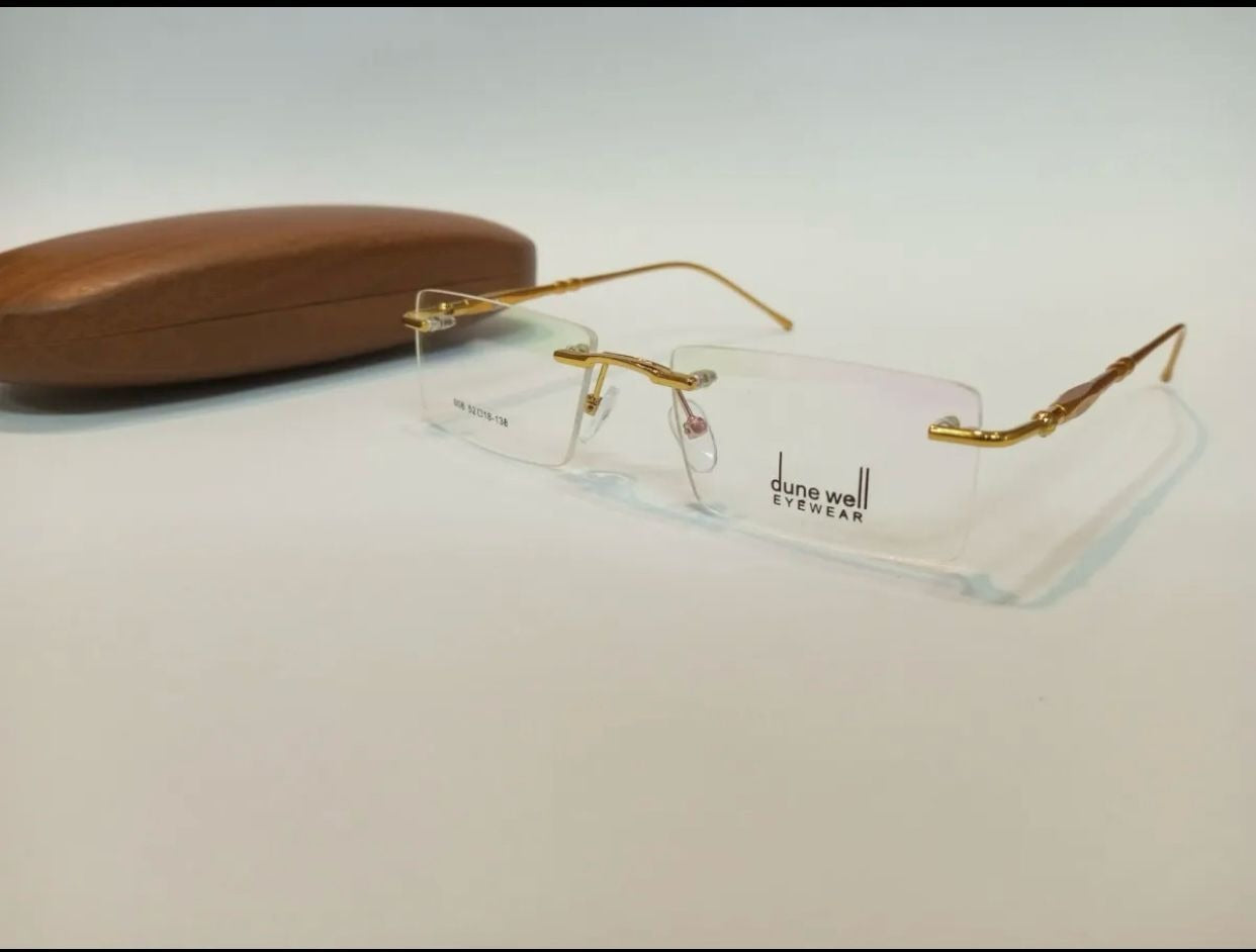 rimless glasses three peice aluminum full flexible side 180 degree spring best quality